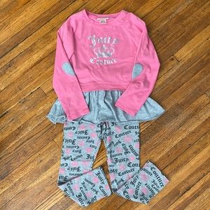 Juicy Couture Girls Peplum top/leggings size 6